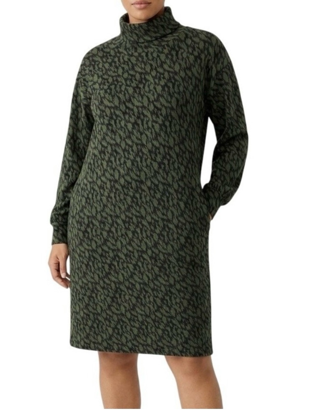 Garnet Hill Zen Comfort Knit Turtleneck Dress size M